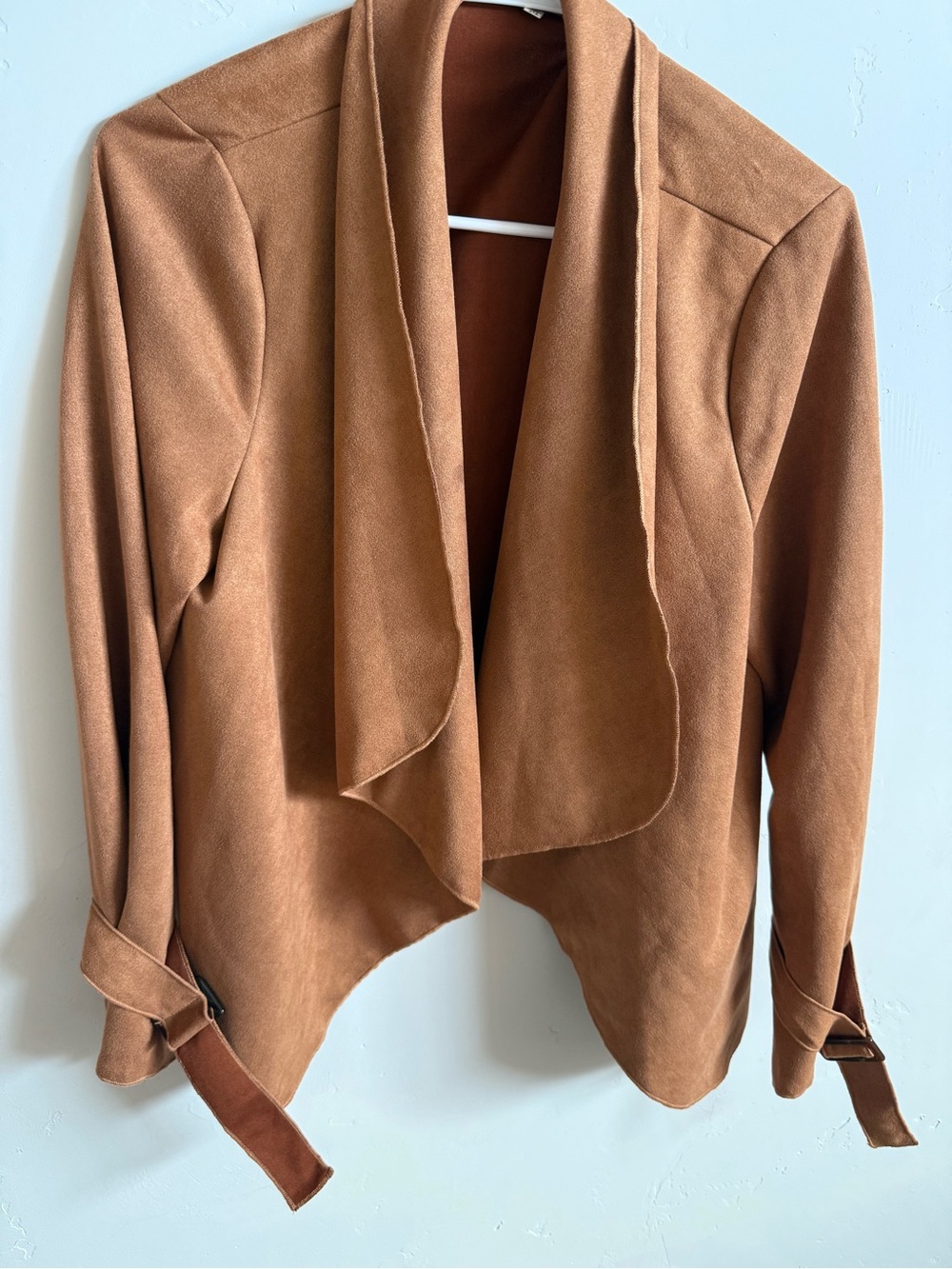 Brown Draped Tie-Sleeve Jacket